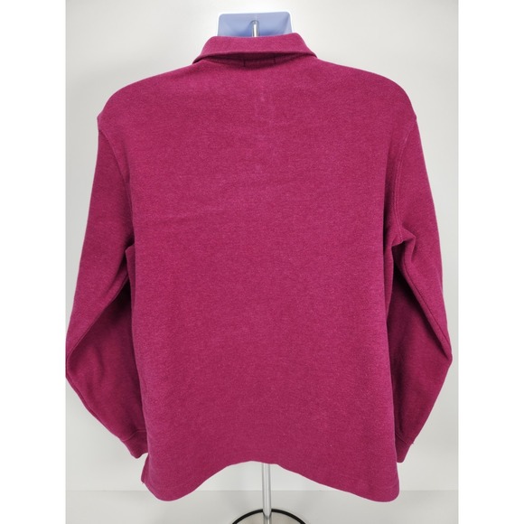 Polo Ralph Lauren Sweater Mens L Magenta Quarter Zip Mock Neck Cotton Pullover - Picture 4 of 12